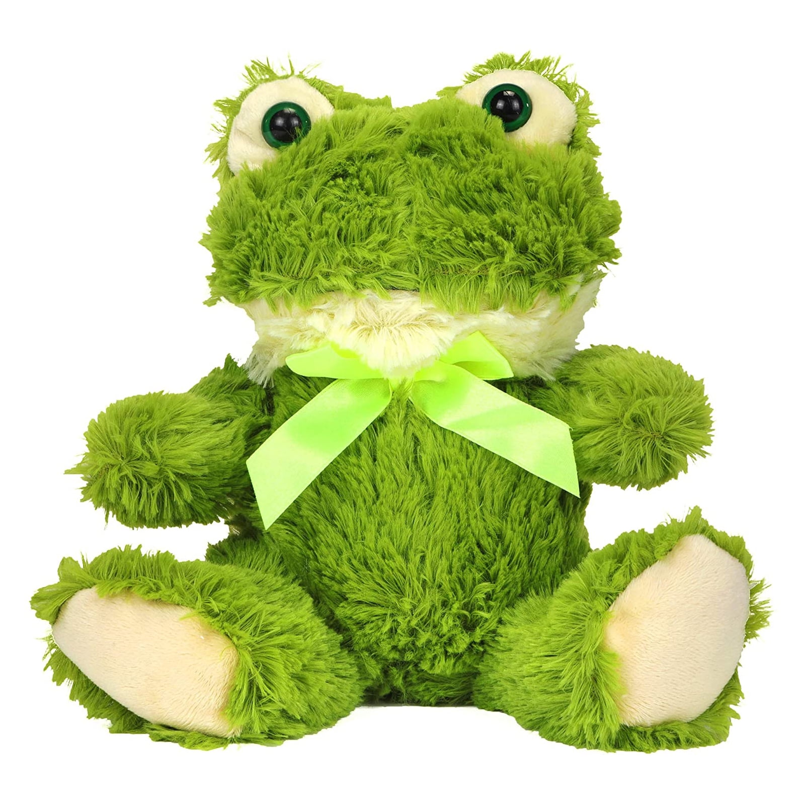 Soft Frog Plush Cute Frog Stuffed Animal with Bowknot Fluffy Frog