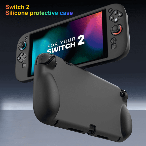 Soft Full Body Silicone Case for Nintendo Switch 2, Ergonomic Design Switch 2 Cover, Silicone Cover for Nintendo Switch 2 (Black)