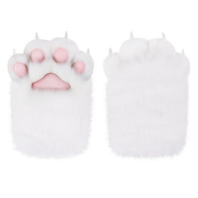 Soft Furry Cat Paws Claws Golves Built-in Whistle Decompression Mittens Cosplay Fancy Party Costume Accessories