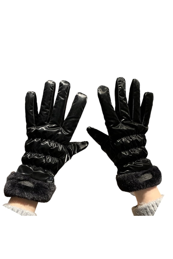 Soft Furry Lining Plush Gloves Touchable Screen Function Hand Protectors for Children and Women Winter Photo Props