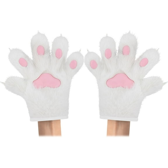 Soft Furry Wolf Animal Paws Claws Golves Mittens Cosplay Fancy Party Costume Accessories