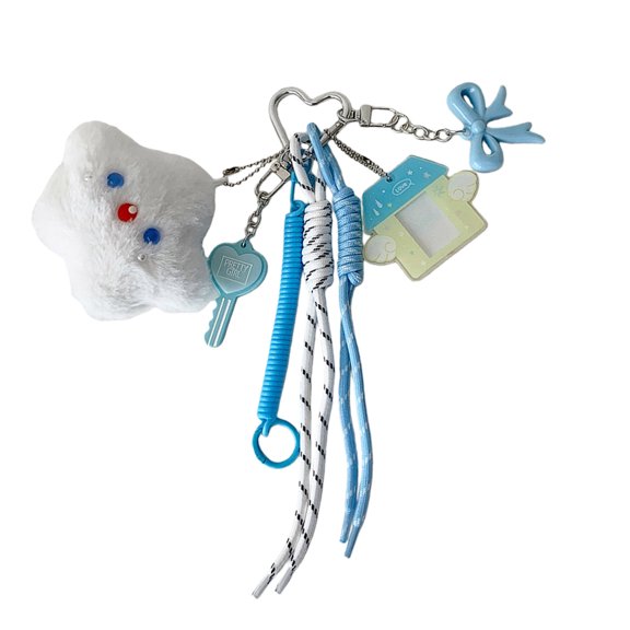 Soft Fuzzy Bear Keychain Clip, Plush Holder for Backpacks, Office & School Supplies, Adorable Keyring Accessory