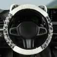 thumbnail image 1 of Soft Fuzzy Car Steering Wheel Cover - Elastic No Inner Ring Winter Warm Cover, Plush Fluffy Wheel Protector, Comfortable Anti-Slip Car Accessory for Cold Weather Driving Travel Use, 15.3*15.3in, C, 1 of 6