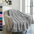 thumbnail image 1 of Soft Fuzzy Faux Fur Sherpa Fleece Throw Blanket - Warm Thick Fluffy Plush Cozy Reversible Shaggy Blanket for Sofa and Bed -Comfy Furry Blanket, 1 of 4