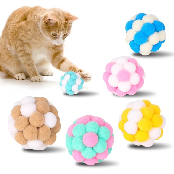 Soft Fuzzy Macaron Color Play Elastic Chew Game For Indoor Cats Daily Training