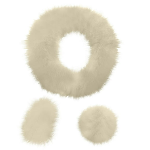 Soft Fuzzy Steering Wheel Cover with Extended Handbrake Sleeve Universal Car Interior Accessory