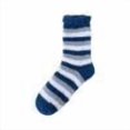 thumbnail image 1 of Soft Fuzzy Striped Crew Socks for Unisex,Warm Fleece Lined Cozy Socks for Indoor Winter and Sleep Wear Dark Blue, 1 of 4