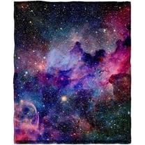 Soft Galaxy Blanket Full Size Fleece Purple Nebula Throw Blanket Universe Small Outer Space Adult and Child Comfy Home for Living Room Sofa Nap Cozy Pretty Abstract Art Printed Design Gifts