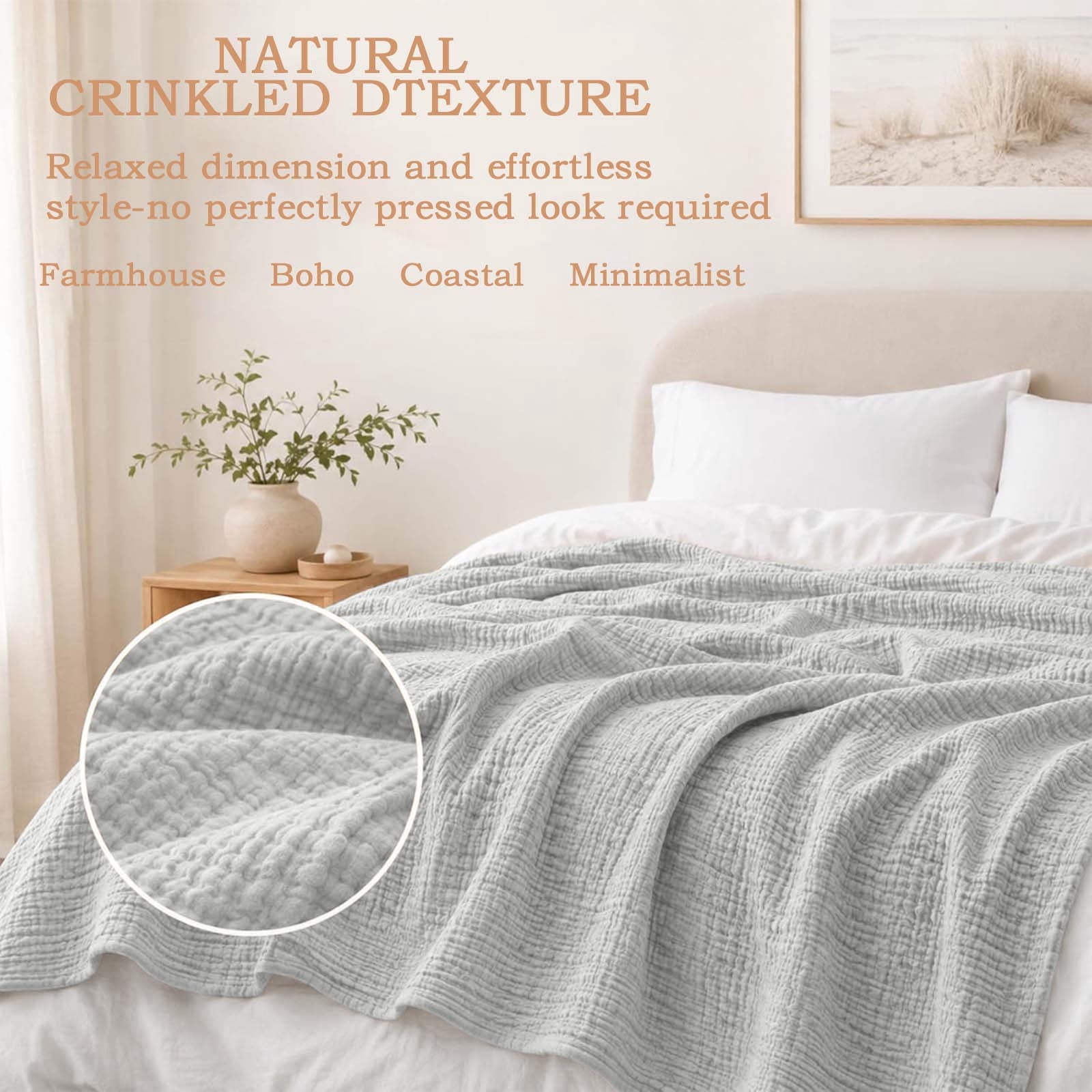 Soft Gauze Blanket, Breathable Lightweight Cotton Throw, 6-Layer Muslin ...