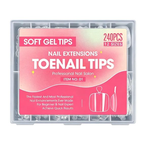 Soft Gel Fake Toe Nail Tip 240Pcs Seamless Blending Matte Texture Durability and Flexible Artificial Nail for Long Lasting Wear