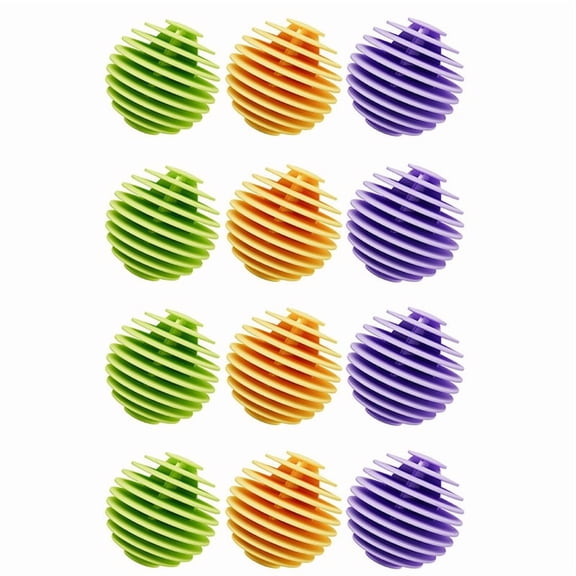 Soft Gel Laundry Ball Decontamination and Cleaning Ball Drum Washing Machine Only Washing Clothes Anti-Tangling Ball,12 * Laundry Balls,Multicolor