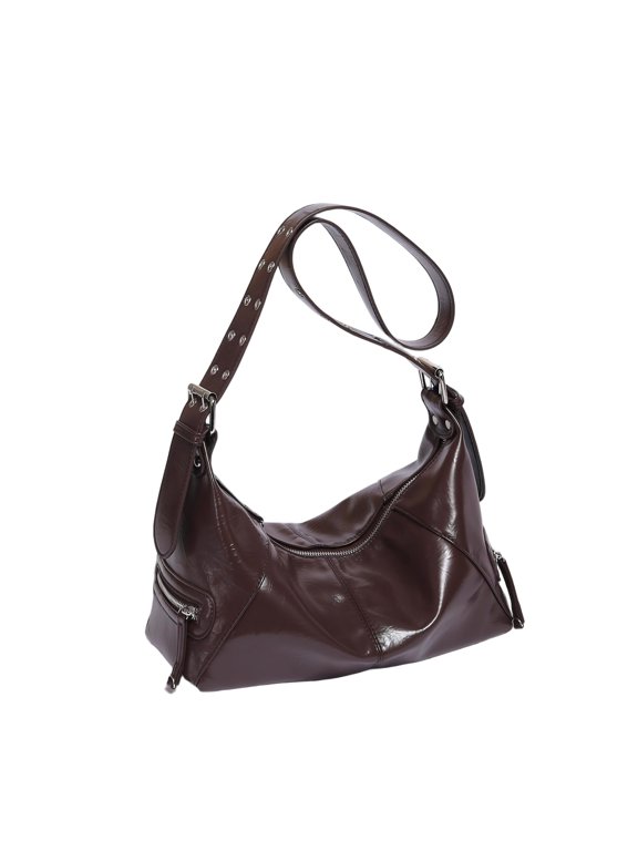 Soft Genuine Leather Crossbody Bag, Designer Style Shoulder Purse, Stylish Satchel Handbag with Wide Strap