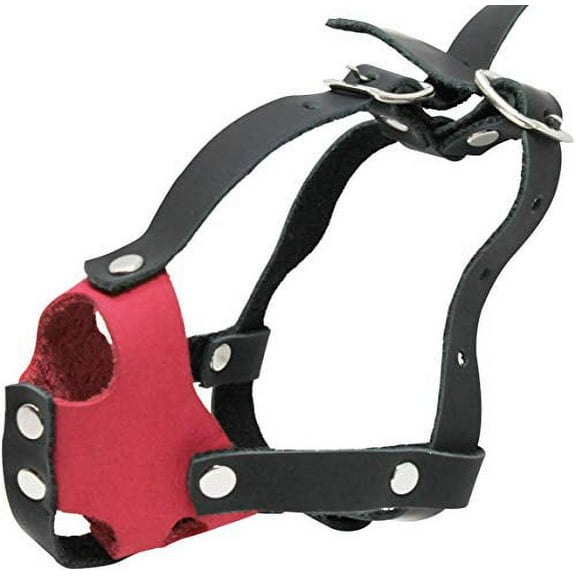 Soft Genuine Leather Dog Cage Basket Muzzle Two-Tone for XXSmall XSmall Breeds and Puppies