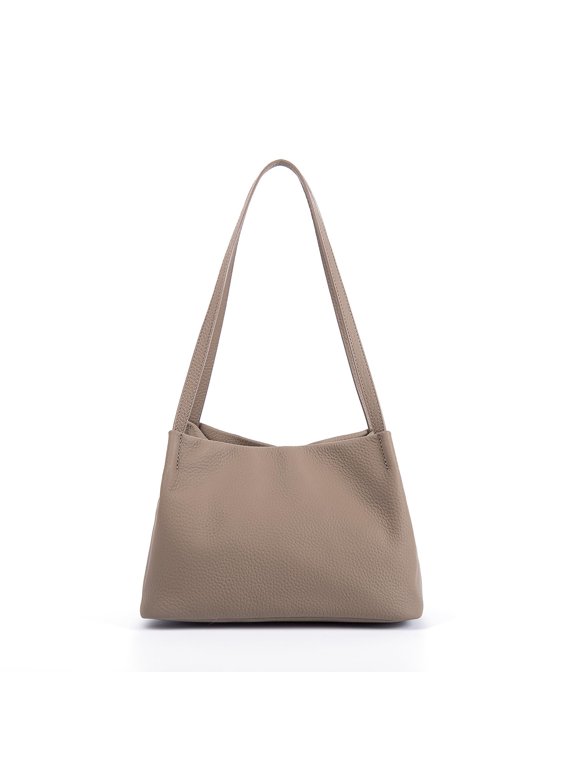 Soft Genuine Leather Shoulder Hobo Bag, Top Magnetic Snap Closure Purse, Handcrafted for Women