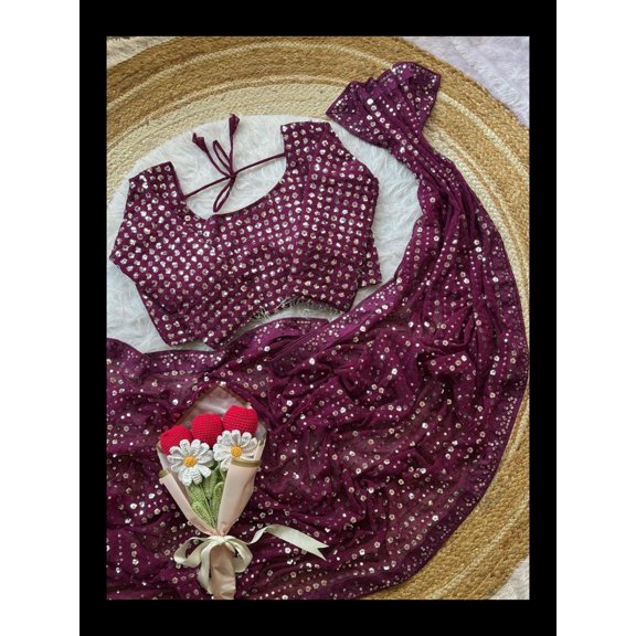 Soft Georgette Saree with Ready Blouse, Cultural Wear for Women