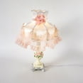 thumbnail image 1 of Soft Glow Princess Lamp, 12.2x21.25in Pink Fabric Shade, Corrosion-Resistant Resin Body, E26 Bulb Compatible, 53.8-161.5ft² for Living/Bedroom, 1 of 20