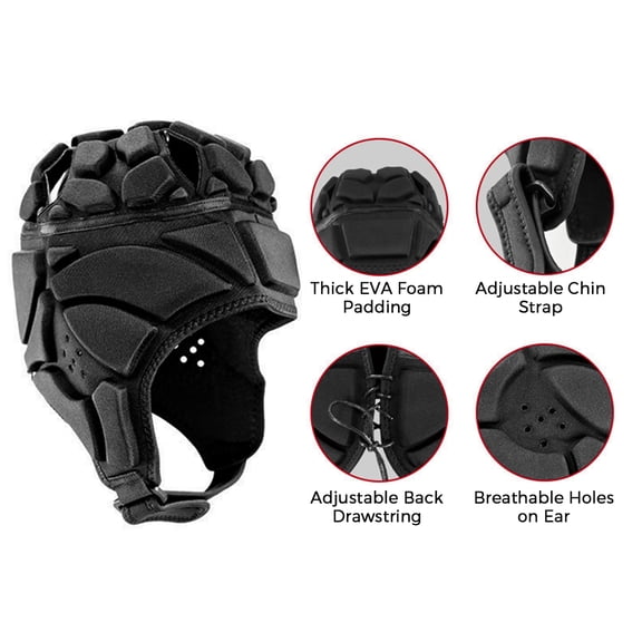 Soft Goalkeeper Helmet EVA Padded Headgear for Youth Kids Rugby Soccer Goalies (S / 11 inches)