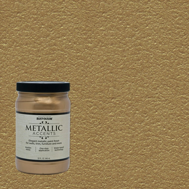 Soft Gold Rust Oleum Metallic Accents Paint 253537 Quart 2 Pack Walmart