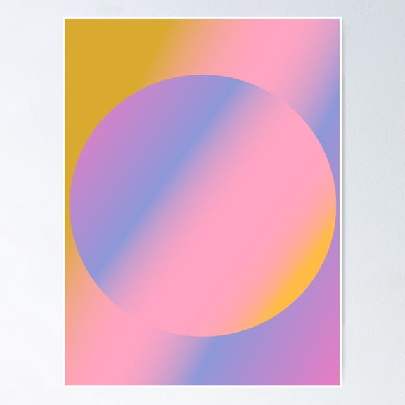 Soft Gradient Circle In Pastel Colors Poster- Unframed Poster | Wall Art | Perfect For Home Decor & Gifts, 12x18