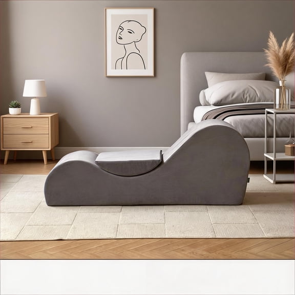 Soft Gray Polyurethane Ergonomic High-Density Foam Bean Bag Lounger for Indoor Relaxation