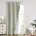 thumbnail image 1 of Soft Green Pinch Pleated Full Blackout Curtains Linen Blended Room Darkening Window Panels 84 inch for Living Room Bedroom Thermal Insulated Pinch Pleat Drapes with Hooks 60" Wx84 Lx1, 1 of 7