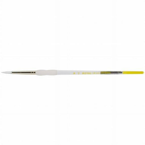 Soft-Grip White Taklon Round Brush-Size 2