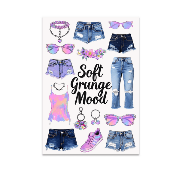 Soft Grunge Mood Poster - Edgy Decor - 13x19 Poster Print