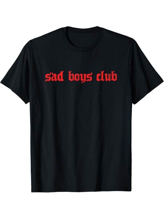 Soft Grunge Sad Boys Club T-Shirt men and women can wear, black, white, gifts