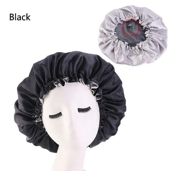 Soft Hair Loss Cover Hair Styling Accessories Satin Bonnet Head Wrap Hats Night Sleep Hat Chemo Caps BLACK