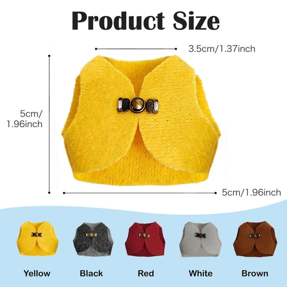 Soft Hamster Vest With Metal Clasp Breathable Small Animal Harness For Hamsters Gerbils Mice Walking And Play(Red-5X5Cm)