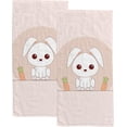thumbnail image 1 of Soft Hand Fingertip Towels 2 Pcs Face Bath Towels Kawaii Rabbit Absorbent Washcloths for Bathroom Hotel Kitchen 30x15in, 1 of 6