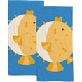 thumbnail image 1 of Soft Hand Fingertip Towels, 2 Pcs Face Bath Towels Puffer Fish Absorbent Washcloths for Bathroom Hotel Kitchen, 30"x15", Absorbent Soft Hand Fingertip Towels, 1 of 6
