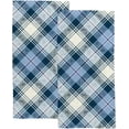 thumbnail image 1 of Soft Hand Fingertip Towels, 2 Pcs Face Bath Towels Tartan Pattern Absorbent Washcloths for Bathroom Hotel Kitchen, 30"x15", 1 of 6