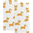 thumbnail image 1 of Soft Hand Fingertip Towels 2 Pcs Face Bath Towels Welsh Corgi Pets Absorbent Washcloths for Bathroom Hotel Kitchen 30x15in, 1 of 6
