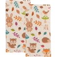 thumbnail image 1 of Soft Hand Fingertip Towels 2 Pcs Face Bath Towels Woodland Animals Absorbent Washcloths for Bathroom Hotel Kitchen 30x15in, 1 of 6
