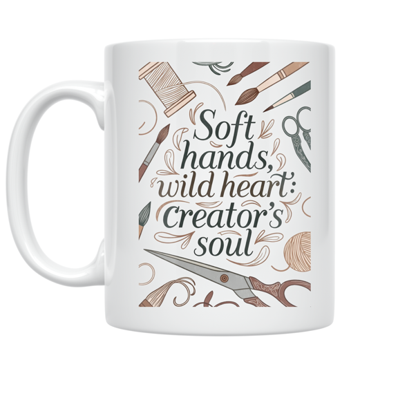 Soft Hands Wild Heart Creator's Soul - Creative Living Enthusiast - 11 oz Ceramic Coffee Mug