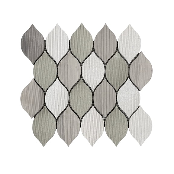 Soft Harmony Feathers 11-1/2-in x 12-in Mixed Marble Mosaic Wall Tile(4.79-sq. ft/ Box)