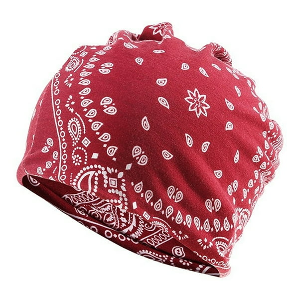 Soft Headscarf Turban Hat for Women Slouch Brimless Hat with Digital Printing Comfortable and Breathable Headwrap Hat