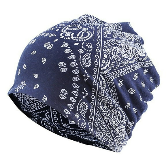 Soft Headscarf Turban Hat for Women Slouch Brimless Hat with Digital Printing Comfortable and Breathable Headwrap Hat