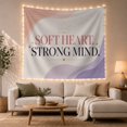 thumbnail image 1 of Soft Heart Strong Mind Text with Gold Stars, Inspirational Minimalist Style for Motivation Fans, Positive Wall Art, Graduation Gift, Tapestry Wall Hanging for Office and Dorm, 1 of 7