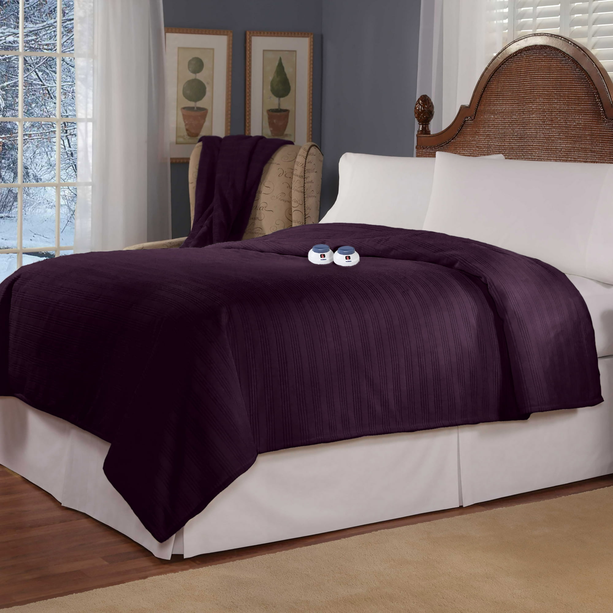 Soft Heat Electric Heated Blanket by Perfect Fit, Triple Rib Plush Fabric,  10-hour Auto Shut-Off Safety with Safe and Warm Low Voltage and Invisiwire  Technology - Walmart.com