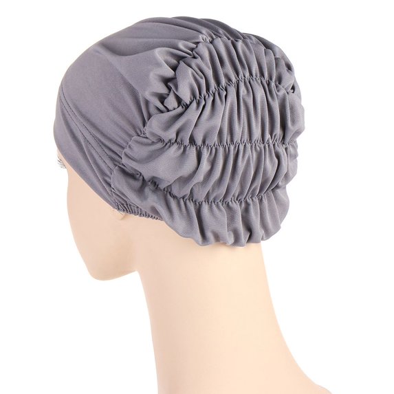 Soft Hijab Islamic Windproof Bonnet Muslim Cap Women Hat Head Wrap Turban GREY