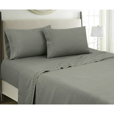 Soft Home Premium Embroidered Chain Microfiber Bed Sheets By Royale Linens