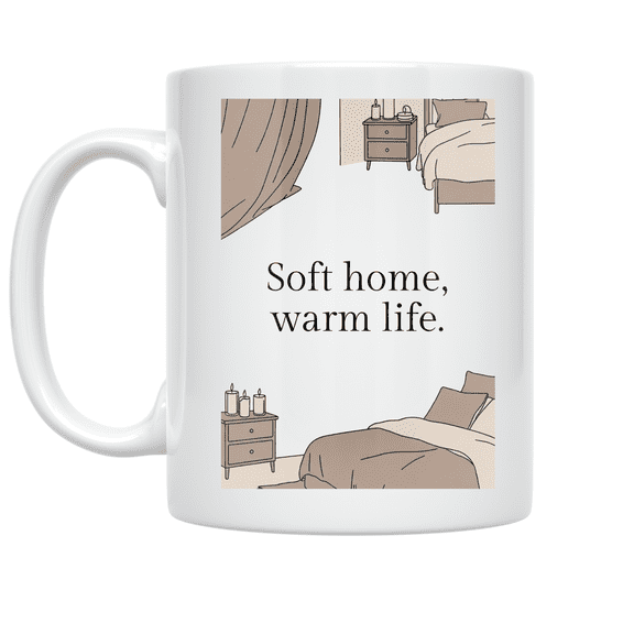 Soft Home Warm Life Design - Cozy Lovers - 11 oz Ceramic Coffee Mug