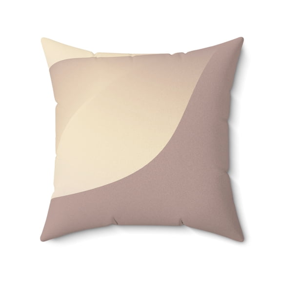Soft Horizon Colorblock Faux Suede Throw Pillow Neutral Beige & Cream Modern Accent Cushion, 20x20