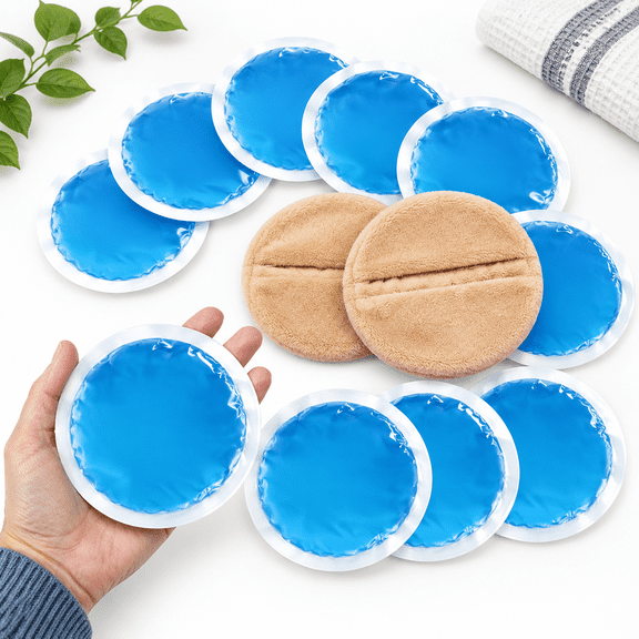 Soft Ice Pack/small Packs For Injuries Reusable Small Round Gel Hot & Coldpress (12 Pack) Tooth- With Sleeve Blue