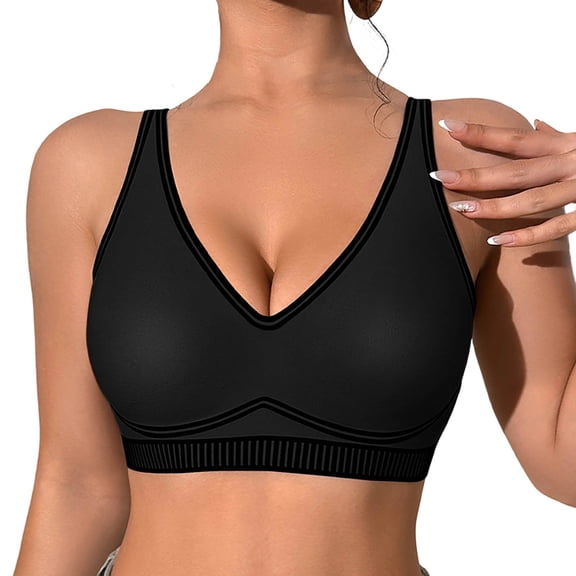 Soft Intention Jelly Wireless Bra,No Underwire Wireless Push Up Seamless Full Coverage Comfort Regular & Plus Size