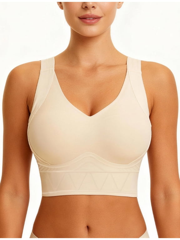Wireless Jelly Bra for Women Push Up Seamless Back Fat Smoothing T-Shirt Bra Full Coverage Corset Plus Size