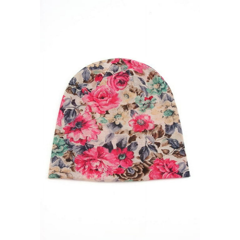 Soft Jersey Multicolored Floral 403HB Beanie
