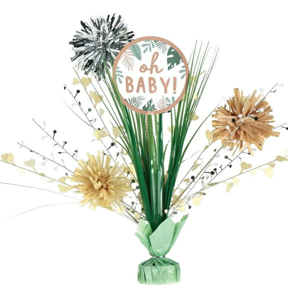 Soft Jungle Hello Baby Tinsel Burst 18-inch Centerpiece